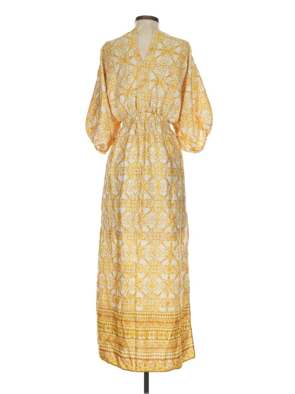 Taylor Yellow Floral Maxi Dress with Drawstring Waist - Picture 2 of 3